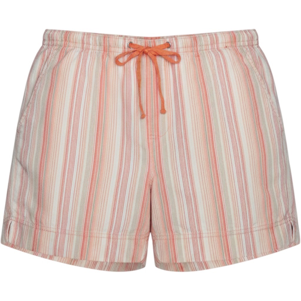 Faded Glory Women's Large Pull On Orange Striped Cotton Drawstring Shorts